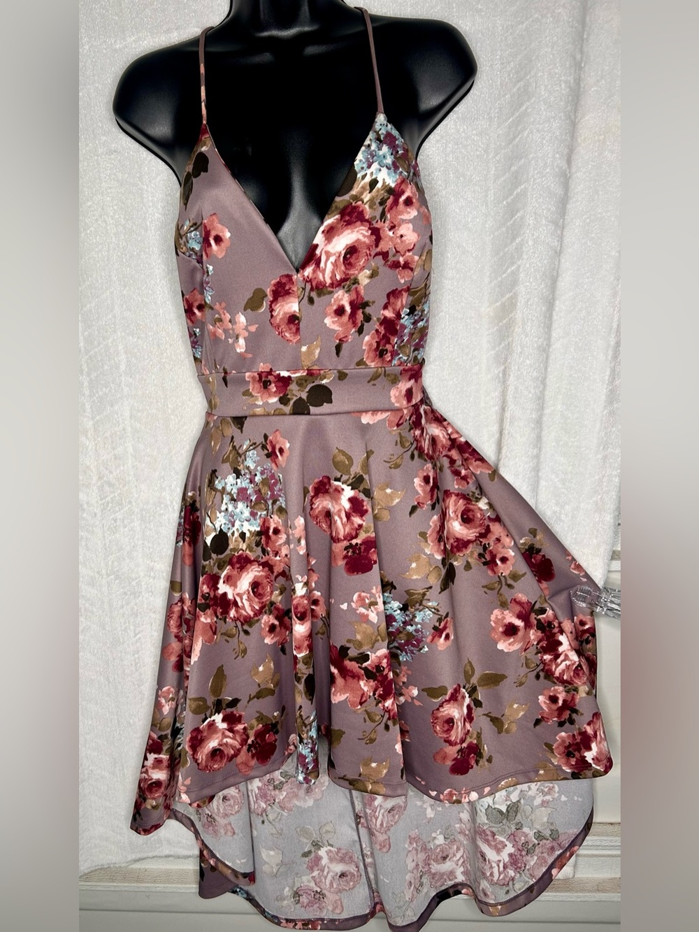 Windsor Mauve Floral Wrap Mini Dress